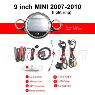 Video autoradio Android per BMW Mini Cooper R60 2007 - 2010 con amplificatore audio CarPlay Auto DSP WiFi Wireless