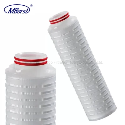 Prezzo di fabbrica OEM/ODM cartuccia filtrante pieghettata in PES assoluta 10 20 30 40 pollici per la filtrazione farmaceutica di vino della birra Vodka con Membrana da 0.02/0.05 micron