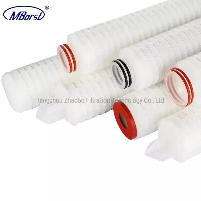 Cartuccia filtrante per acqua pieghettata Nylon6 da 10&quot; 40&quot; ad alte prestazioni 0.1/0.2/0.45 Micron per prodotti farmaceutici Semiconductor per alimenti e bevande con membrana idrofila
