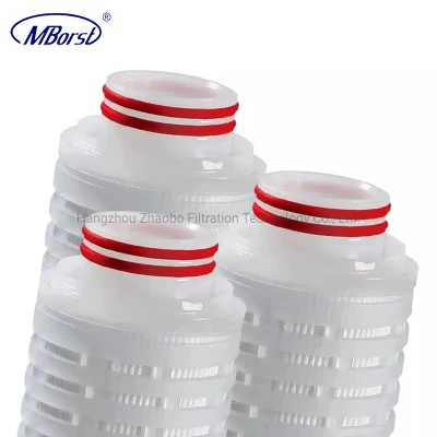 Cartuccia filtrante per acqua pieghettata Nylon6 da 10&quot; 40&quot; ad alte prestazioni 0.1/0.2/0.45 Micron per prodotti farmaceutici Semiconductor per alimenti e bevande con membrana idrofila