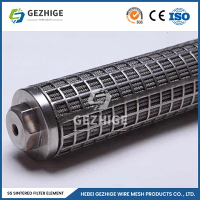 Filtri in metallo sinterizzato Gezhige micron Produttori di filtri idraulici a cartuccia da 0,1 MPa-30 MPa Cartuccia filtrante multistrato sinterizzata in acciaio inox Cina