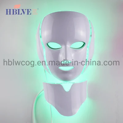 Produttore Photon luce colorata viso Beauty Therapy pelle ringiovanimento terapia Maschera LED a 7 colori per il collo del viso