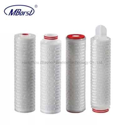 Cartuccia filtrante per acqua pieghettata Nylon6 da 10&quot; 40&quot; ad alte prestazioni 0.1/0.2/0.45 Micron per prodotti farmaceutici Semiconductor per alimenti e bevande con membrana idrofila