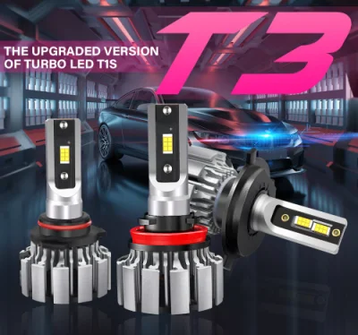  Lampada a LED ad alte prestazioni T3 6000K 90 W 20000 lm H1 Faro a LED H4 H3 per auto