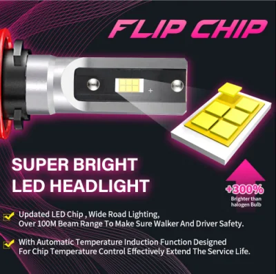 Lampada a LED ad alte prestazioni T3 6000K 90 W 20000 lm H1 Faro a LED H4 H3 per auto