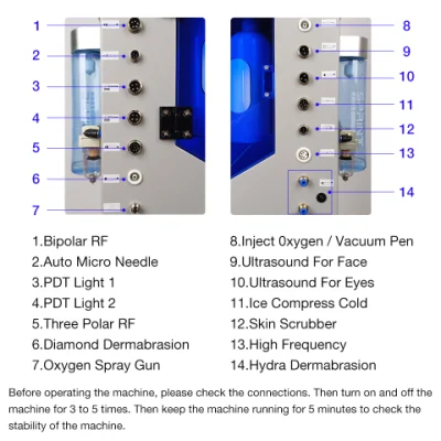 Produttore 15 in 1 Hydro Facial Microdermoabrasione pelle ringiovanimento ossigeno Macchina per il viso