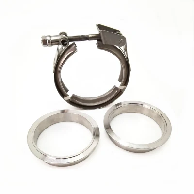 Scarico turbo a V in acciaio inox da 3 pollici a rilascio rapido Fascette stringitubo