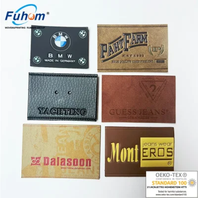 Etichette di riparazione in pelle autoadesive con etichetta con logo personalizzato per Cappello di jeans di abbigliamento