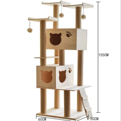 Fabbrica all&prime;ingrosso economici moderni Scratcher animale domestico grande albero verde del gatto MDF Marocco Grande albero di legno di gatto