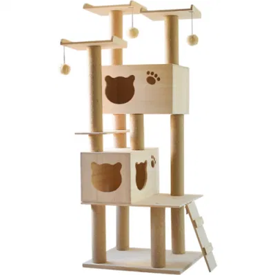 Fabbrica all&prime;ingrosso economici moderni Scratcher animale domestico grande albero verde del gatto MDF Marocco Grande albero di legno di gatto