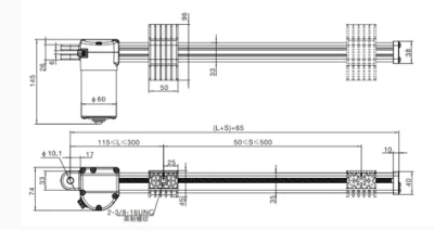 Presa di fabbrica Jiecang per uso domestico di piccole dimensioni, IP20 24 V 2000 n. Attuatore lineare elettrico CC telescopico a spinta per Smart Home