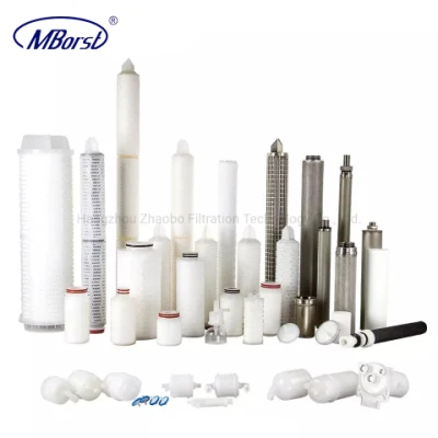 Cartuccia filtrante per acqua pieghettata Nylon6 ad alte prestazioni 0.1/0.2/0.45 micron per Semiconduttori per alimenti e bevande con membrana idrofila 10&quot; 40&quot;