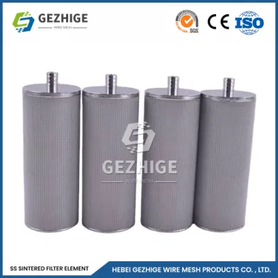 Filtro in plastica sinterizzata Gezhige Factory 226 cartuccia filtrante sinterizzata con interfaccia Cartuccia filtrante sinterizzata in polvere di acciaio inox con mesh da 0,5 mm-300 um Cina