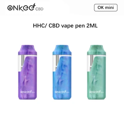 Cartuccia D8 monouso per cartucce HHC da 2 ml Onkee da 1 ml Vendita all&prime;ingrosso OEM/ODM Vaping Pen 200 400 puffs batteria ricaricabile HHC Nastro e cartuccia
