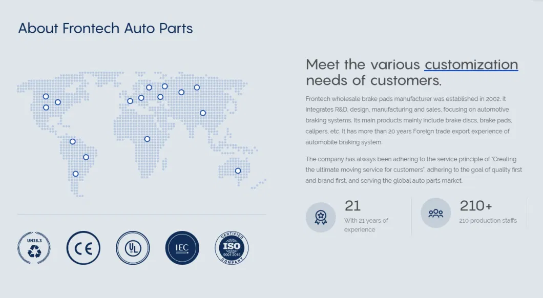 Frontech Factory Manufacturing Wholesale Brake Discs for Ford