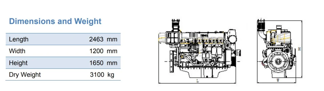 Weichai Diesel Marine Engine 480HP 1200rpm Ship Engine Is Sold in Bangladesh India