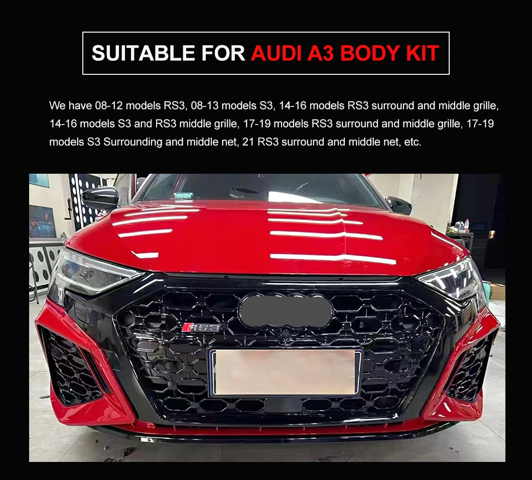 Factory Whole Sale Auto Body Kit Automotive Exterior Parts Accessories Car Front Bumper with Crystal Grille Tuning for Audi A4