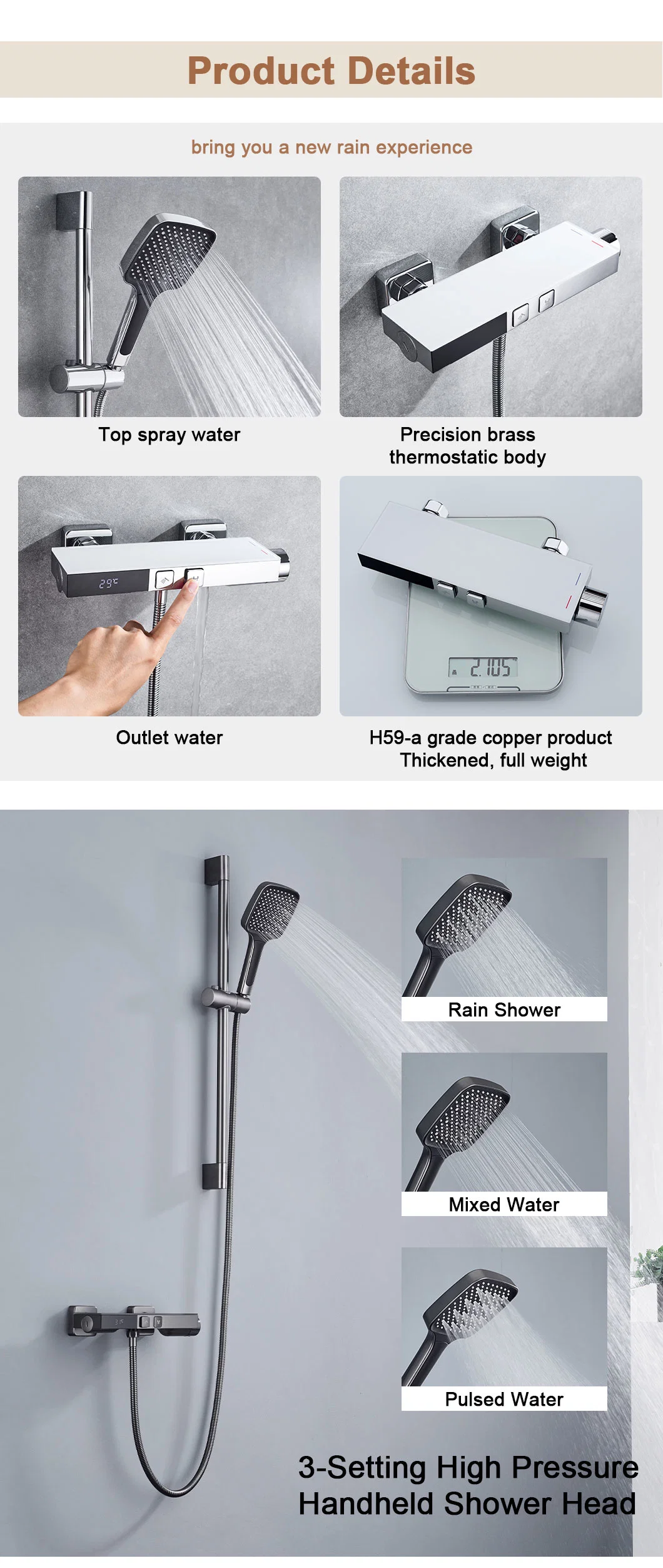 Manufacturers Sanitaryware Bathroom Shower Head Shower Faucet Set