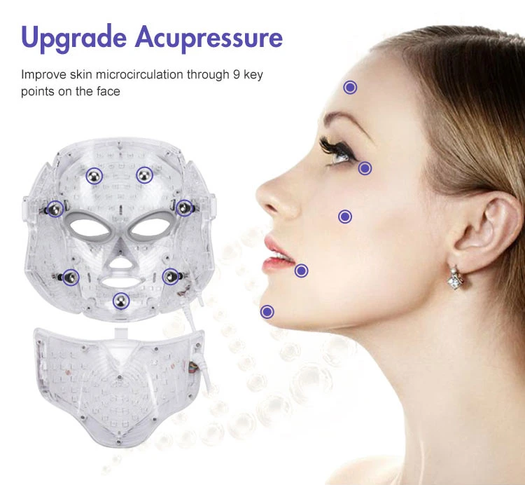 Manufacturer Colorful Photon Light Facial Beauty Therapy Skin Rejuvenation Therapy 7 Colors LED Face Mask for Neck Face