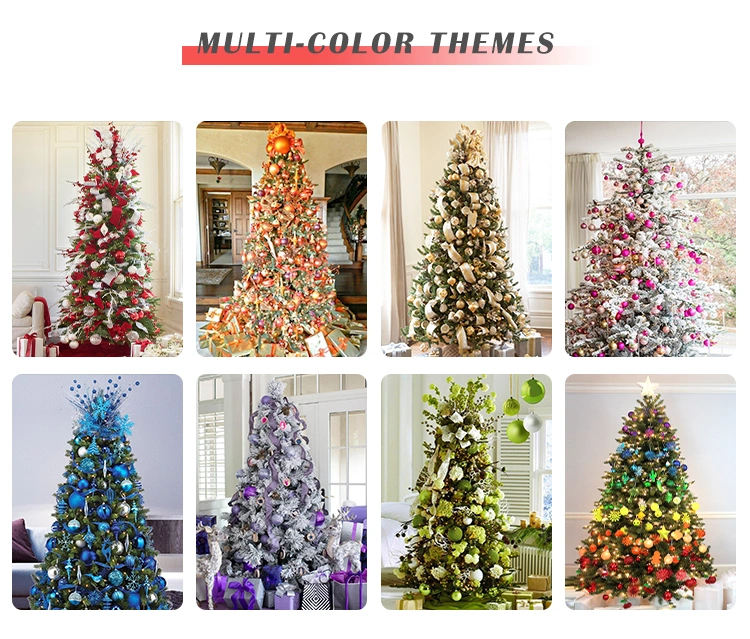 Factory Direct Sales Christmas Decoration Simulation Christmas Tree PVC PE Mixed Leaf Green Tree