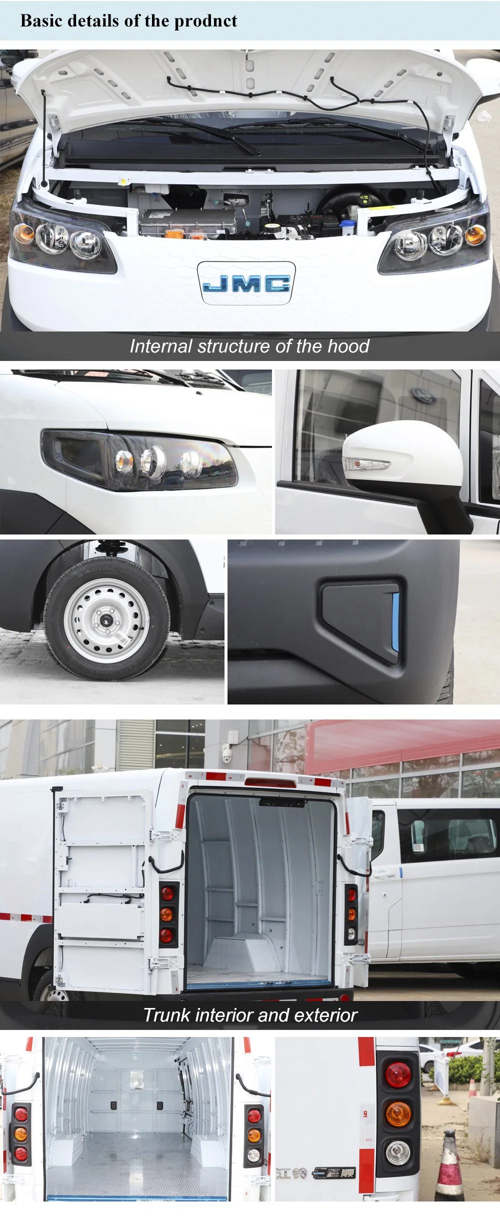 Ridever Jmc E 2023 China Factory Newest Electric Van Car 2 Seats Pure Electric 53.58kwh Capacitance Practical Cargo Goods Used Car