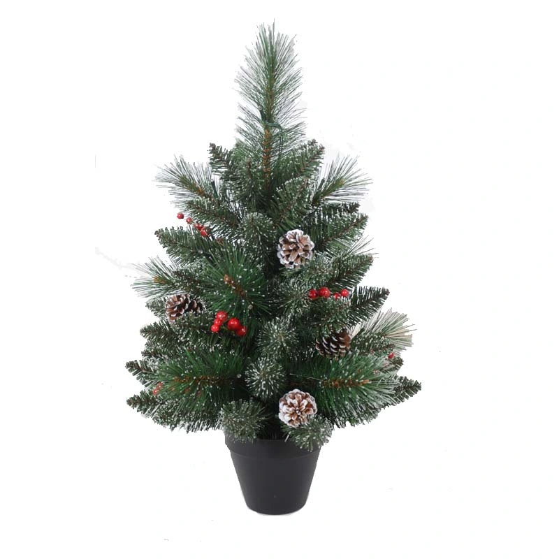 Factory Direct Wholesale Pinecone and Red Berry Cute Table Christmas Tree Indoor Home Holiday Decoration PVC Artificial Christmas Tree for Christmas Decoration