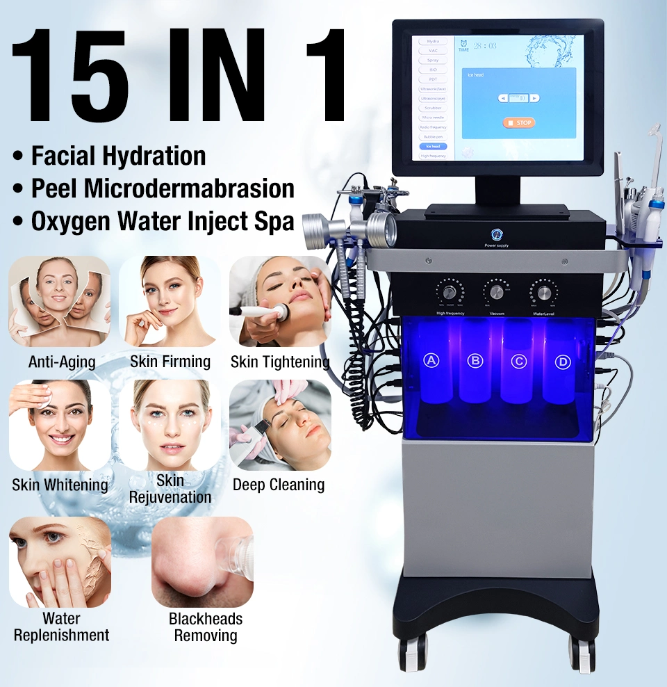 Manufacturer Newest H2O2 Face Cleaning Hydro Dermabrasion Oxygen Facial Microdermabrasion Machine