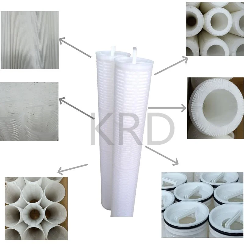 Krd Chinese Manufacturer 20 Inch 1 Micron Pes Micro-Pore Membrane Pleated Filter