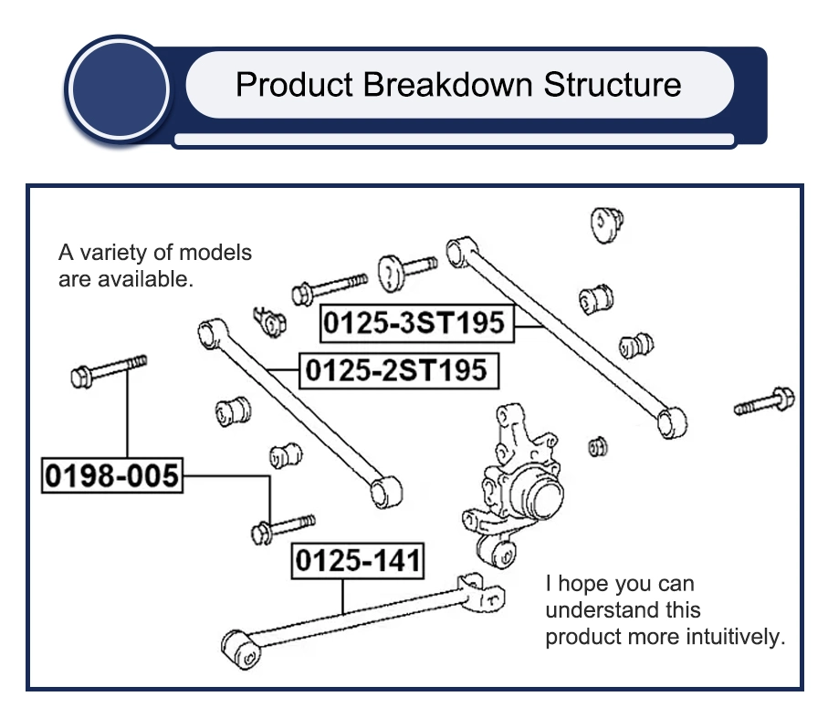 Rear Left/Right Lower Fore Link Control Arm Tie Rod for Auto