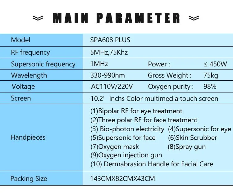 Beir Manufacturer Hyperbaric Oxygen Facial RF LED Light Skin Rejuvenation Machine SPA608 Plus