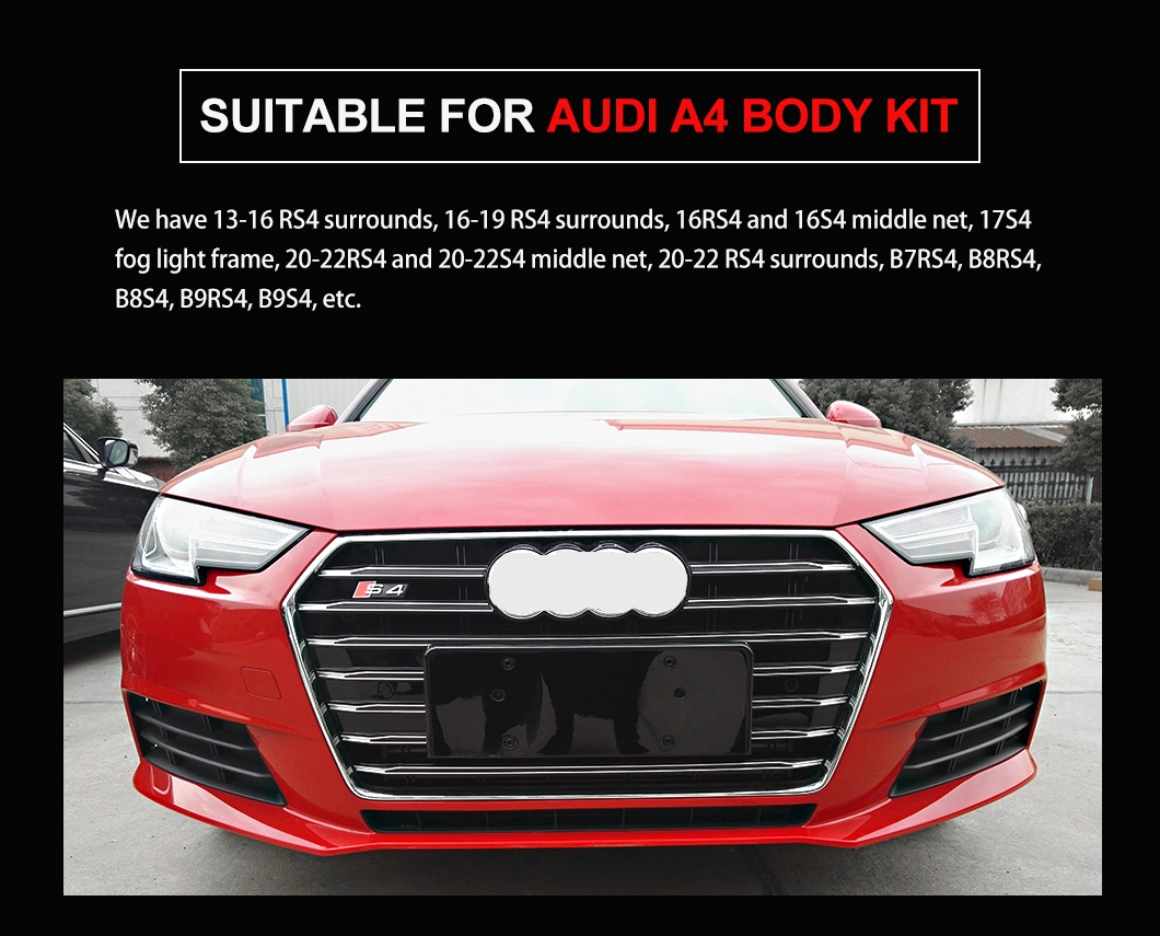 Factory Whole Sale Auto Body Kit Parts Accessories Car Front Bumper Grille Kit for Audi A3 RS3 2017-2019