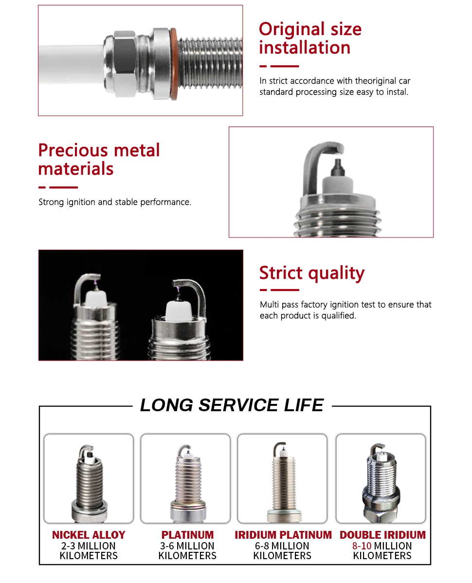 Cowtotal Factory Auto Resistor Iridium Platinum Bujias Spark Plugs for Denso Toyota Hyundai for Mazda Ford Renault Peugeot Nissan