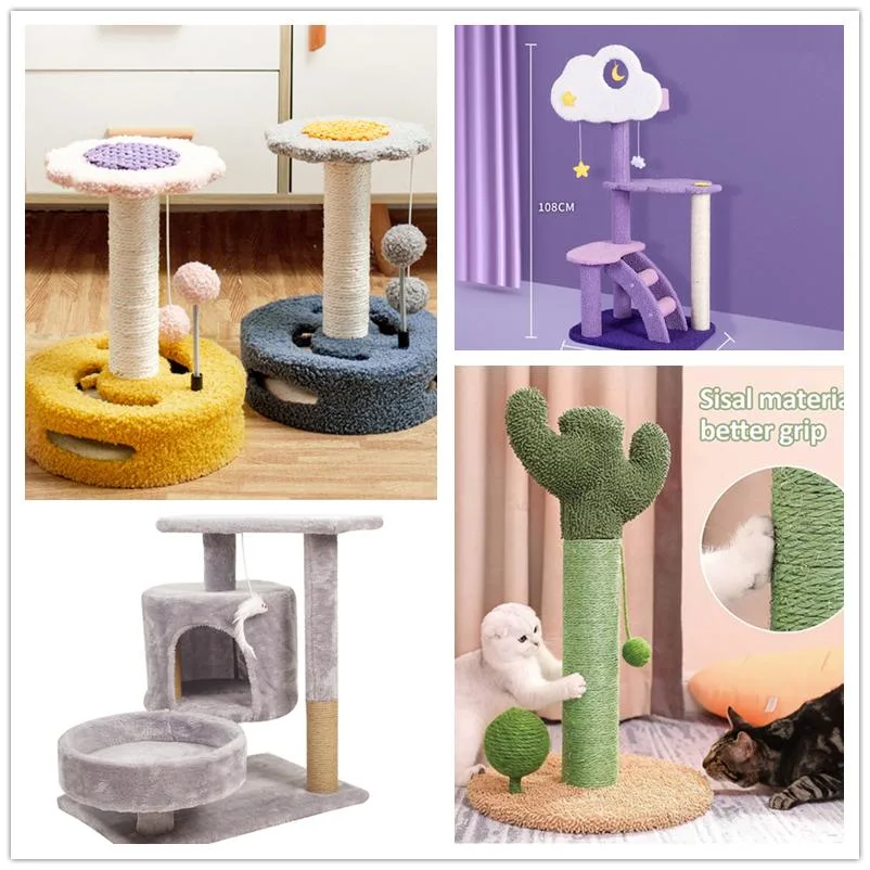 Factory Best Wood Cat Tower Pet Sisal Scratching Tree High Cat Tree Tower Condo