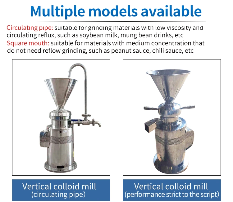 Manufacturer&prime; S Multiple Specifications Peanut Sesame Food-Grade Horizontal Colloid Mill