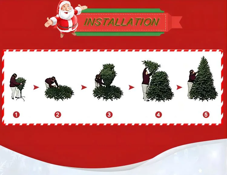 Factory Direct Sales Christmas Decoration Simulation Christmas Tree PVC PE Mixed Leaf Green Tree