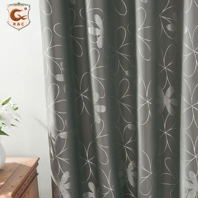  Hot Selling Printed Printing Curtain Jacquard Fabric with Printing 100% Polyester Flat Window PVC Bag Inside Grommet Modern Rope