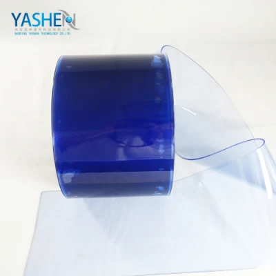 200mm Blue Clear Soft Transparent PVC Strip Curtain Hydrophilic Plastic Rolling Door Sheet