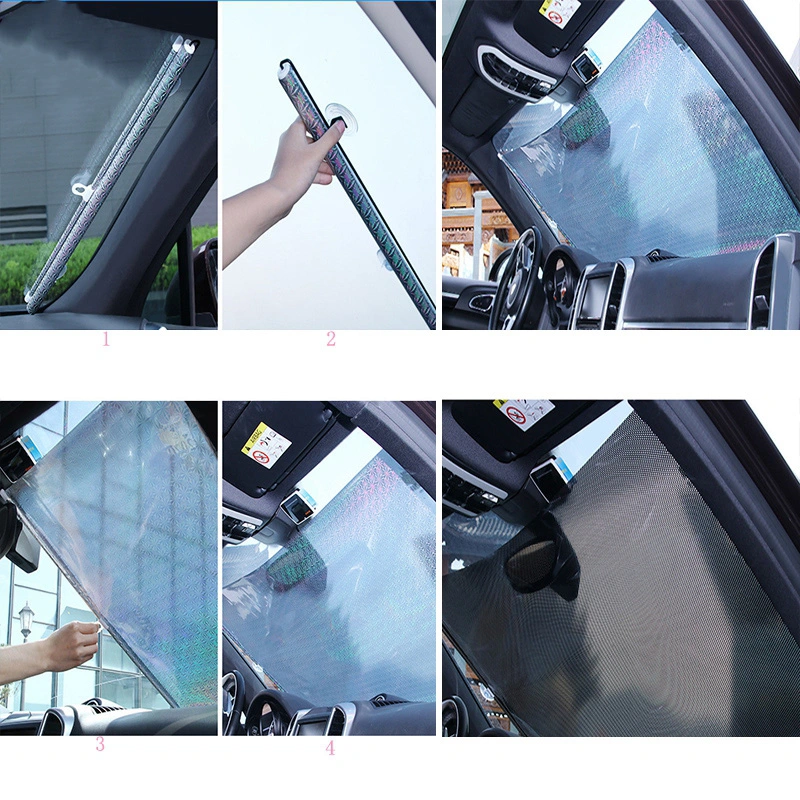 Auto Rolling Sun Shield Window Insulation Curtain Car Telescopic