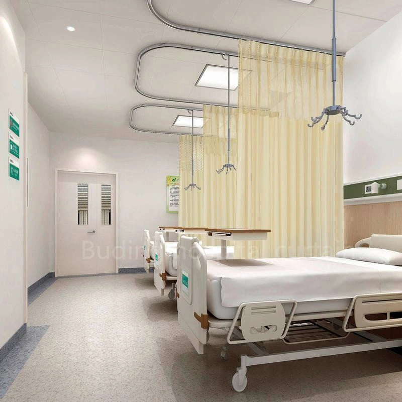 Chinese Manufacturer Green Textile Medical Fabric Hospital Curtain to Divide Space