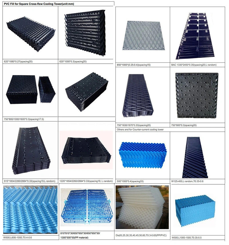 Mc75 Oblique Wave Cooling Tower Fill Media PVC Fill Sheets