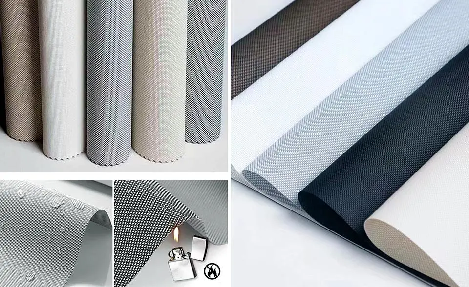 Waterproof Flame Retardant Non-Deformable Semi-Blackout Roller Curtains for Office Commerce Places