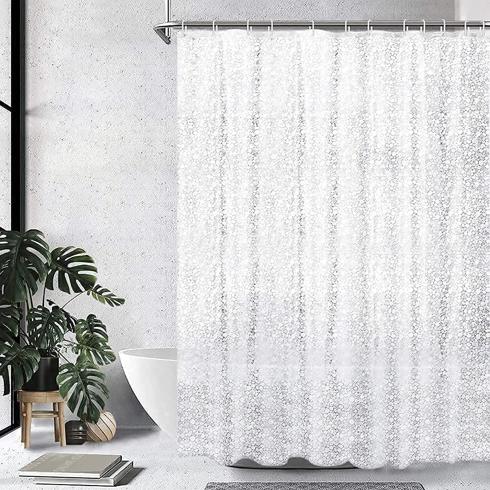 3D PEVA Shower Curtain, 180X200cm Premium Light Weight Clear Plastic Bathroom Shower Curtain