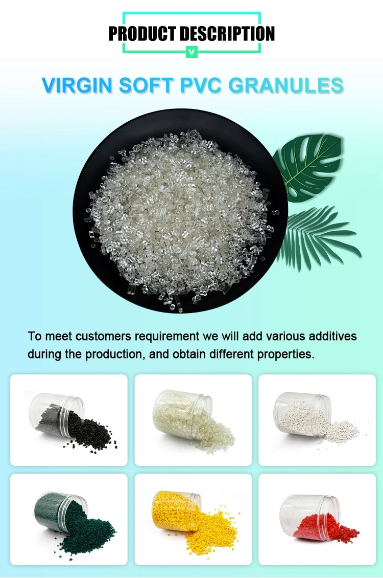 Plastic Raw Material Hardness 50A and 60A Virgin Soft PVC Granules Compound Polyvinyl Chloride