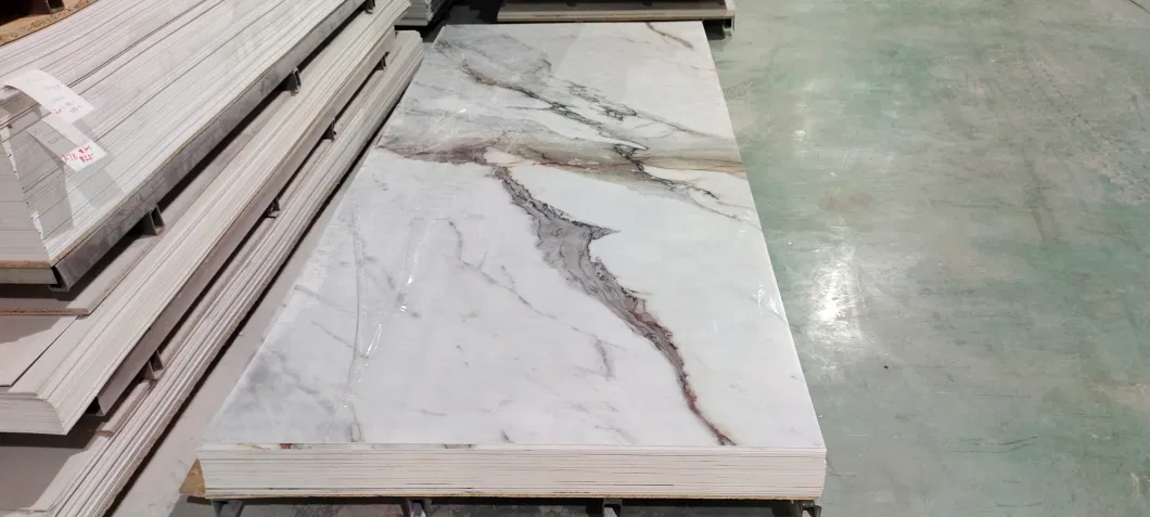 Customizable UV Coated PVC Plastic Faux Marble Stone Spc Laminate Sheet