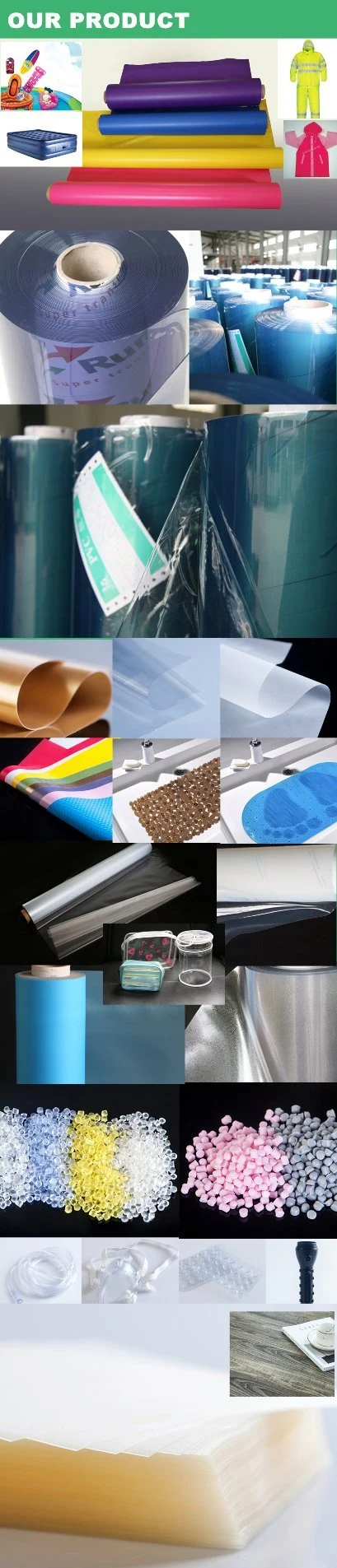 Normal Clear Plastic Flexible PVC Film for Package 0.32mm