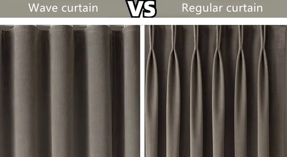 Modern Simple Ripple Fold Sheer Drape Curtain for Hotel Livingroom Bedroom Offices