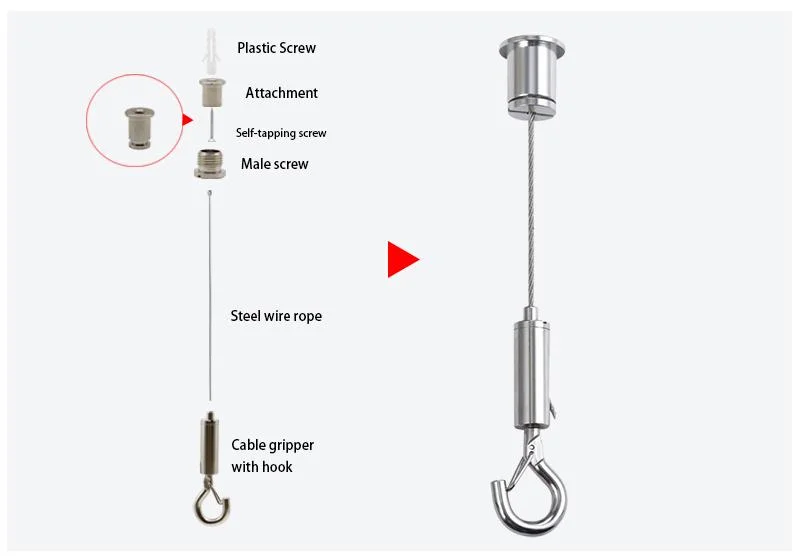 Hanging Kit Cable Gripper Suspension Hanging Kit Track Light