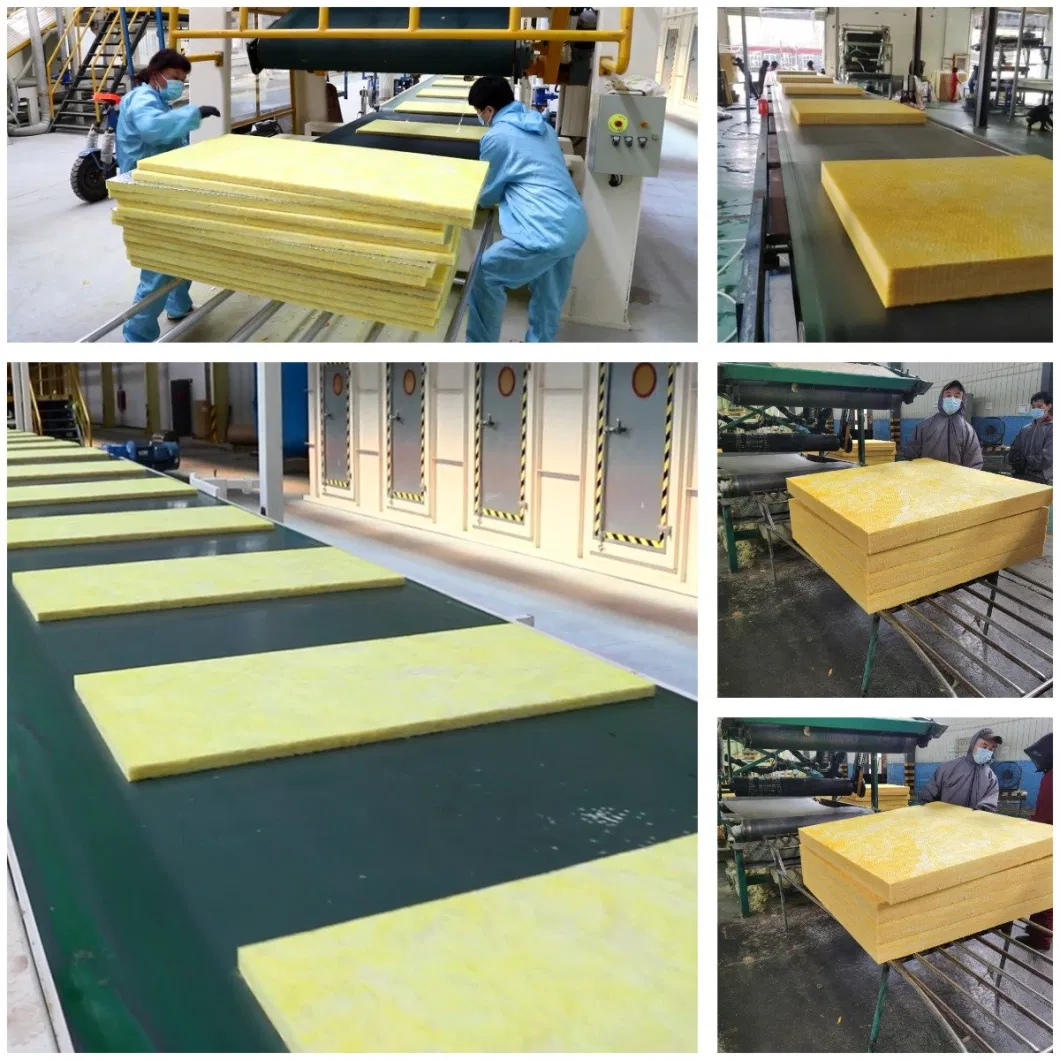 High Temperature Glass Wool Fire Smoke Exhaust Pipe Aluminum Foil Glass Wool Board 48kg/M&sup3;