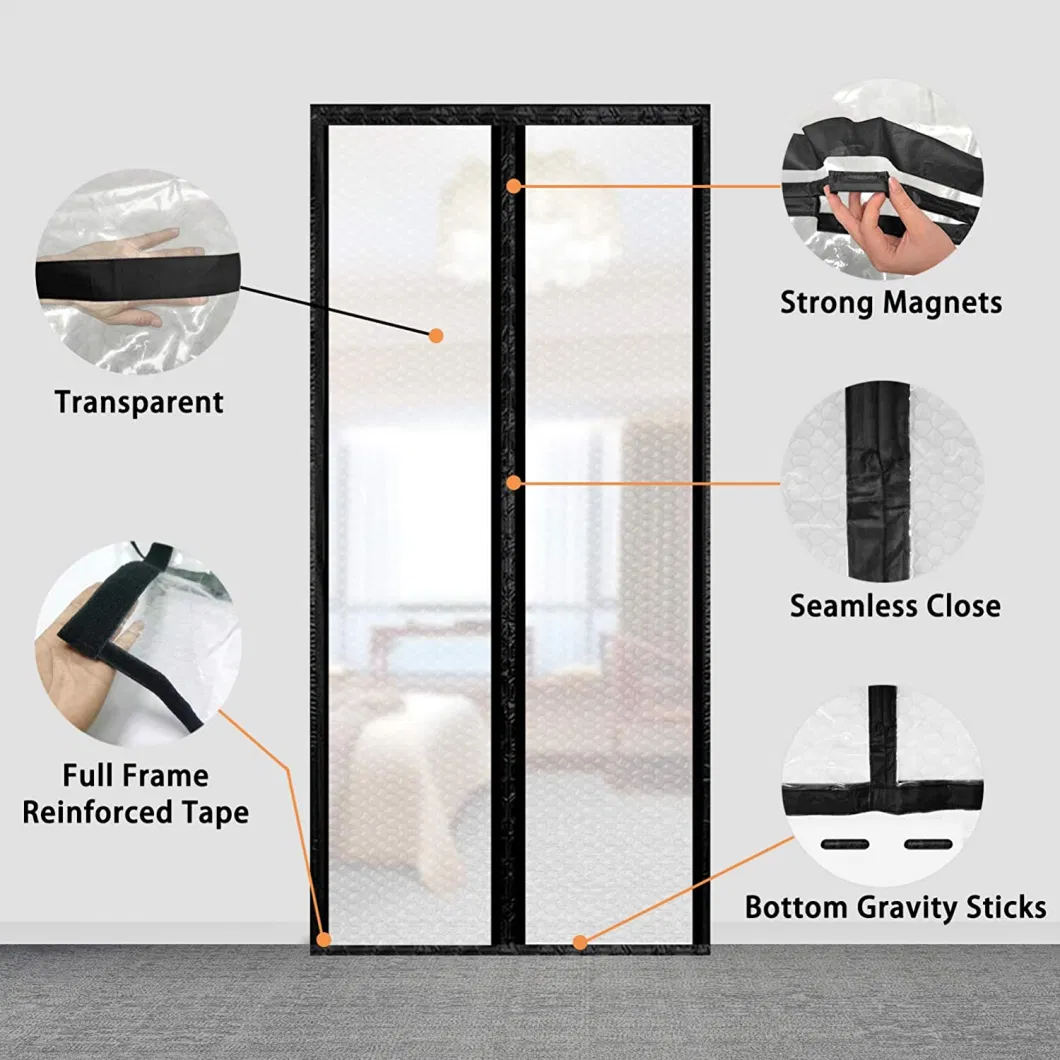 Magnetic Thermal Door Cover Screen Door Self-Closing Privacy Magnetic Screen Door