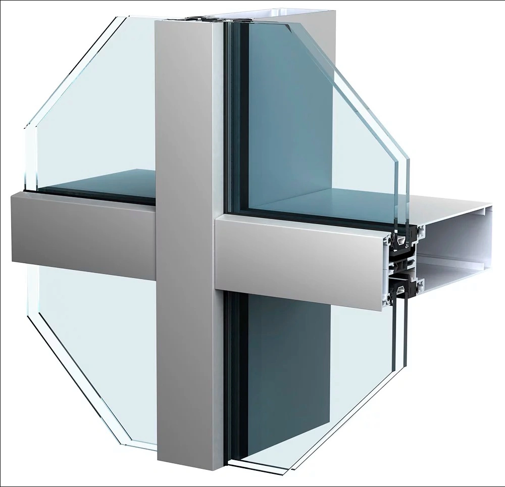 Structural Stick Single Glazed Window Energy Efficient Aluminum Double Glass Curtain Walls Price